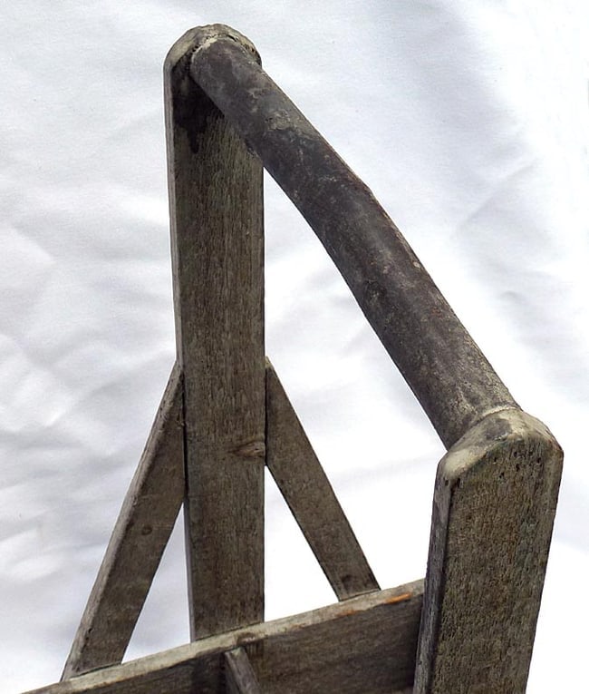 An interesting old wood "tote"made of crate wood - 6