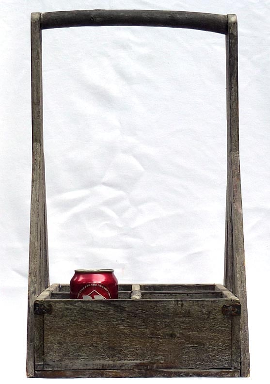 An interesting old wood "tote"made of crate wood - 9