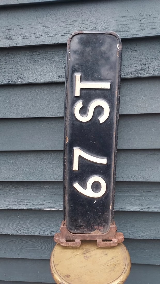 Antique Enamel Street Sign 67th St. - 2