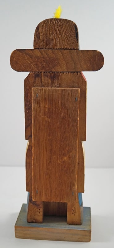 Totem Pole Doll Wooden Antique Still Bank - 4