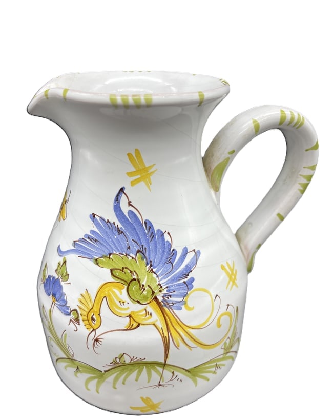 Moustiers French Faience Oiseau Bird Milk Pitcher - 2