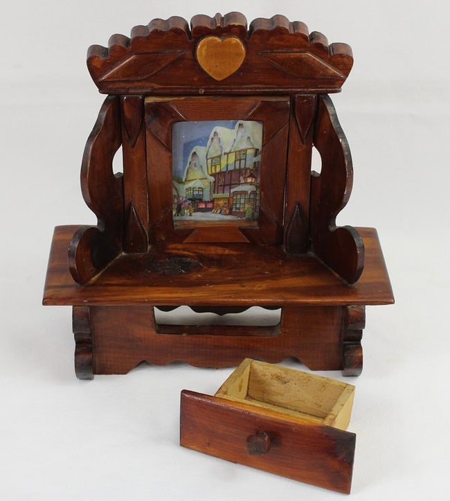 A miniature dresser decorated with a heart and diamonds. - 3