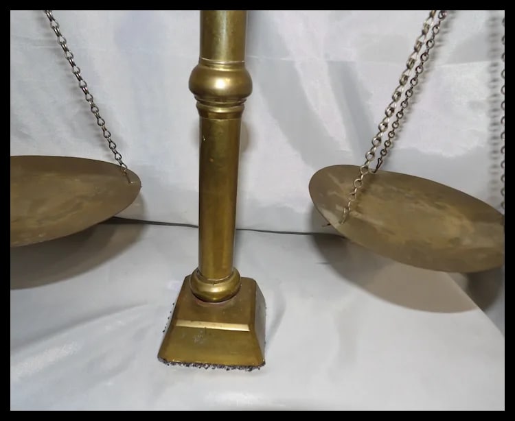 Antique Brass Pan Balance Scale of Justice - 3