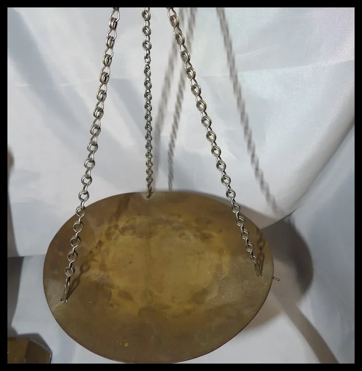Antique Brass Pan Balance Scale of Justice - 4