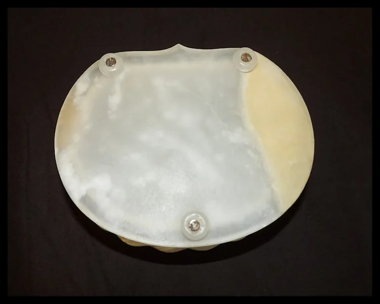 Vintage Onyx Shell Trinket Box Hinged Lid, Natural Stone - 11