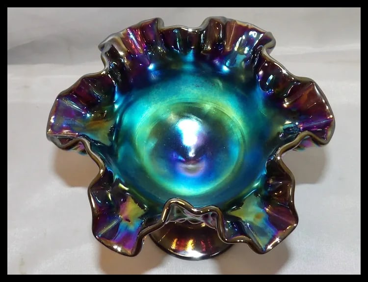 Fenton Amethyst Carnival Glass Hobnail Small Compote - 5