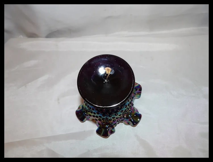 Fenton Amethyst Carnival Glass Hobnail Small Compote - 6