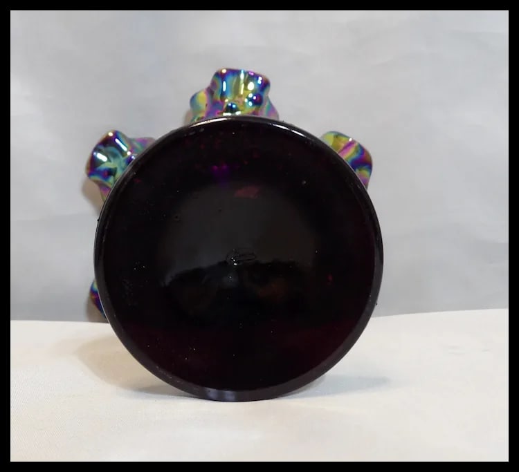 Fenton Amethyst Carnival Glass Hobnail Small Compote - 7