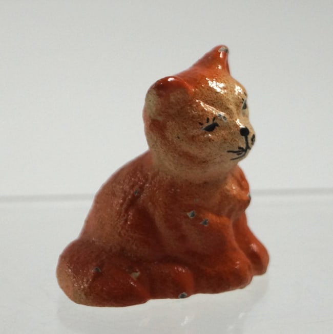 Antique Sitting Kitten Cat Cast Iron Paperweight - 2