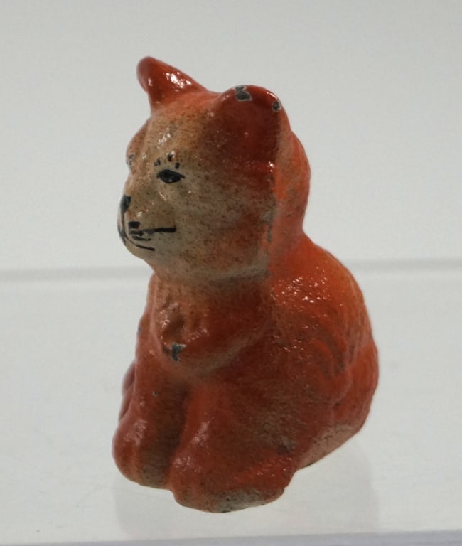 Antique Sitting Kitten Cat Cast Iron Paperweight - 4