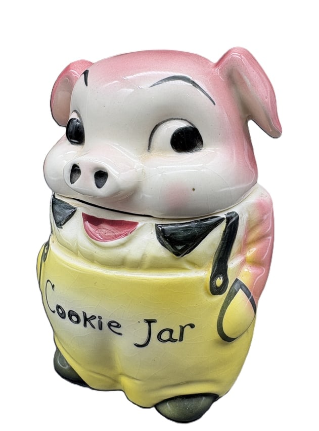 Vintage Anthropomorphic Pig Cookie Jar Japan - 2