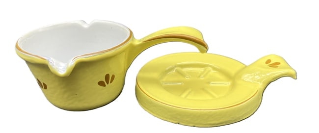 Vintage Enamel over Cast Iron Warmer & Trivet Holland - 2