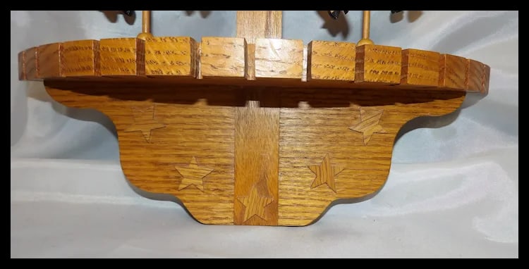 Oak Collector Spoon, Fork, Utensil Holder with Carousel Horses - 7