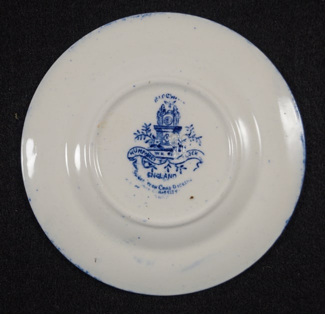 Child's Blue China 4" Miniature Toy Plate #1 - 3