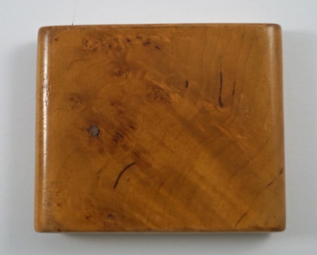 Antique Bedlington Terrier Dog Burl Wood Box - 5