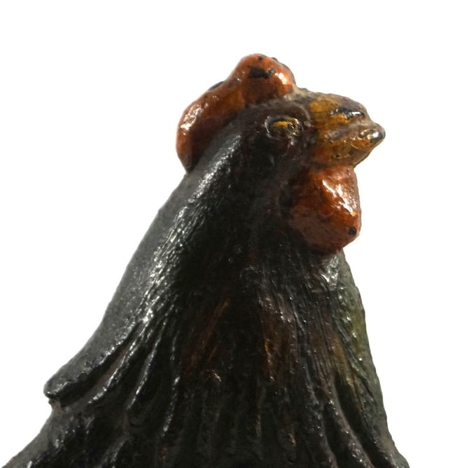 Rare Antique Crowing Rooster Cast Iron Doorstop - 5