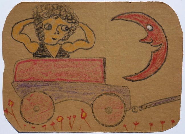2-side drawing by Lewis Smith of a muscle woman (1 of 2)