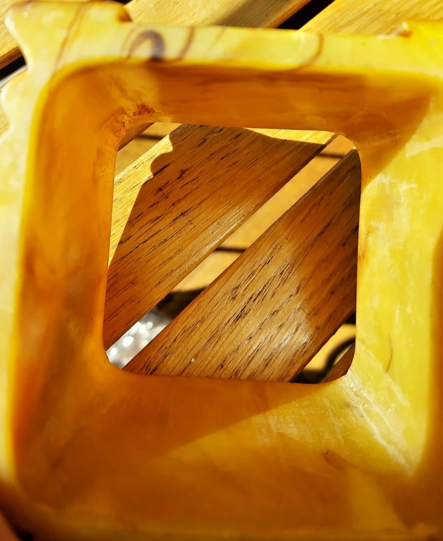 Antique marbleized BUTTERSCOTCH Catalin bakelite 282 grams Bakelite - 3