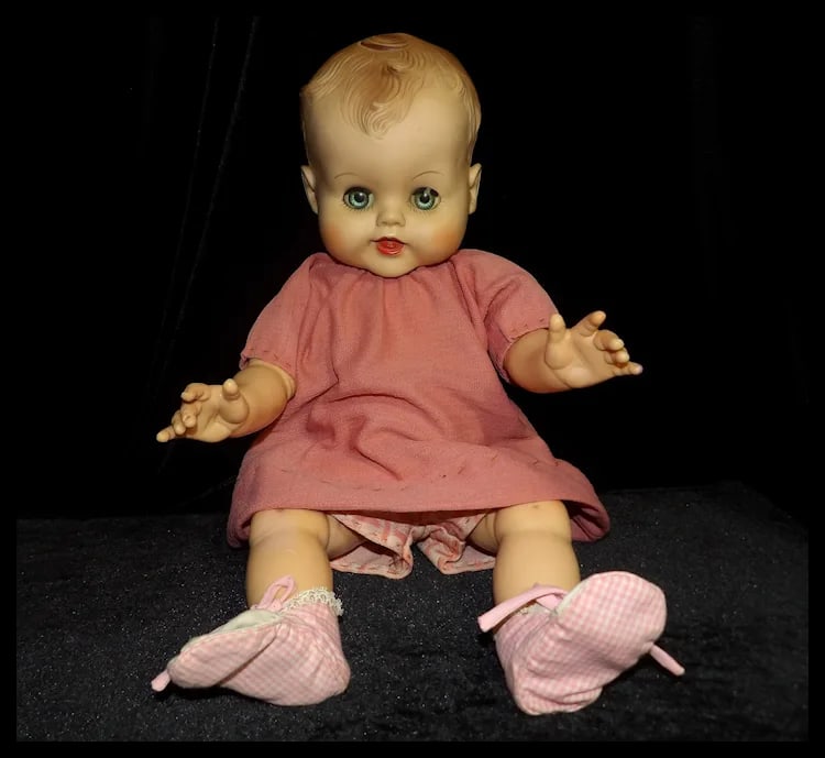 AE ALLIED EASTERN 576 41 Wet Drink Baby 19" Baby Poseable Sleep Eyes Doll - 4