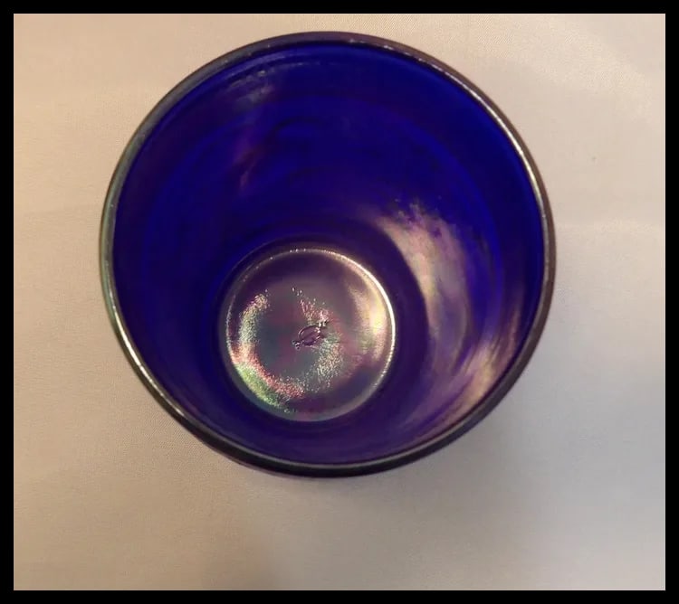 Imperial Glass Aurora Jewels Cobalt Blue Carnival Glass Robin's Water Pitcher and 5 Tumblers - 13