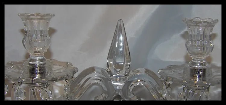 Heisey Old Williamsburg Candelabra #301 Two-Light with Prisms - 7