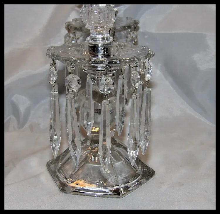 Heisey Old Williamsburg Candelabra #301 Two-Light with Prisms - 9