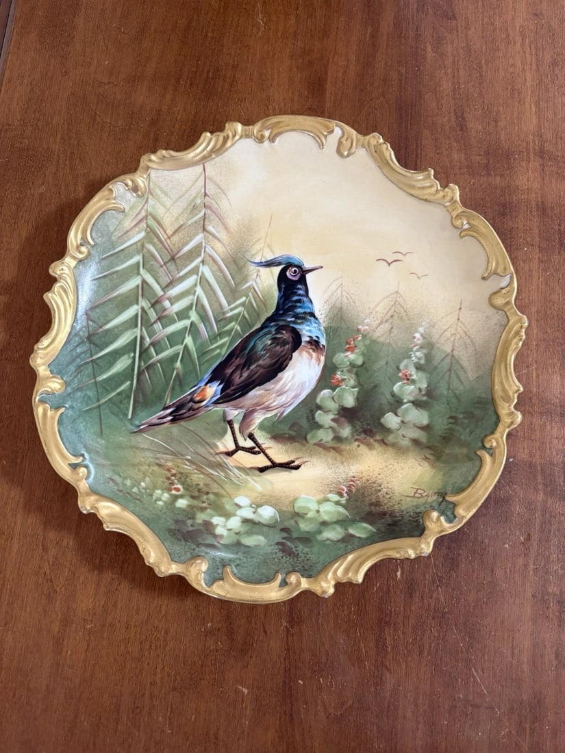 Limoges Game Bird Charger: It measures 12 3/4" and is marked and artist signed. It has no chips, cracks or repairs Shipping: Domestic: Flat-rate of $10.00 to anywhere within the contiguous U.S. International: Foreign shipping