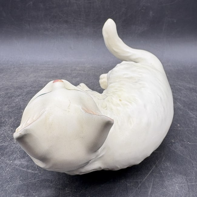 Vintage LEFTON WHITE SITTING CAT KITTEN FIGURINE CERAMIC - 6