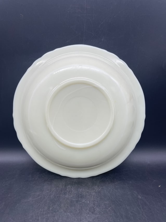 Pair of MCKEE CUSTARD Uranium Glass LAUREL LEAF BOWLS - 6