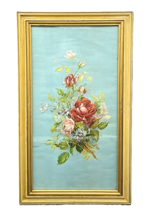 c1890's Chromolithograph M.F. Tobin CD Kenny Advertising Queen of Flowers: Date/Period: approx late 1800's-early 1900's Dimension: Approx. 18.5" x 10.5" Material: mixed materials Additional Information: c1890's Chromolithograph M.F. Tobin CD Kenny Advertising Queen of