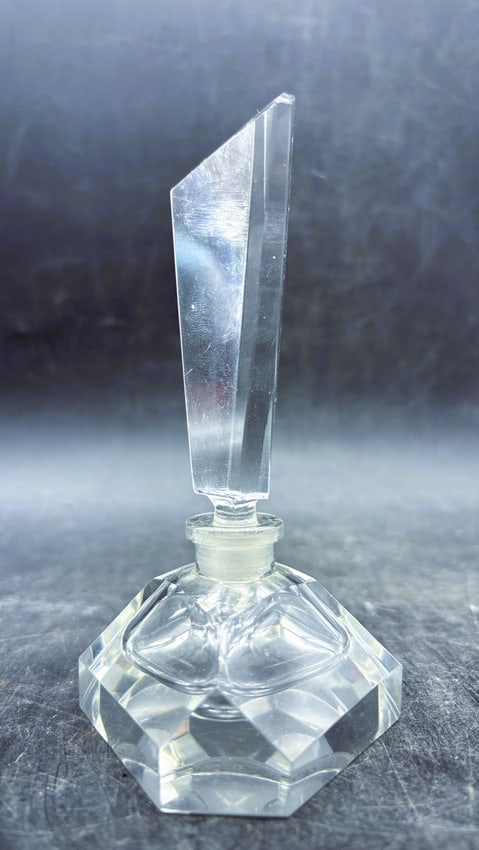 Art Deco IRICE Irving Rice Japan Crystal Glass Perfume Bottle - 7