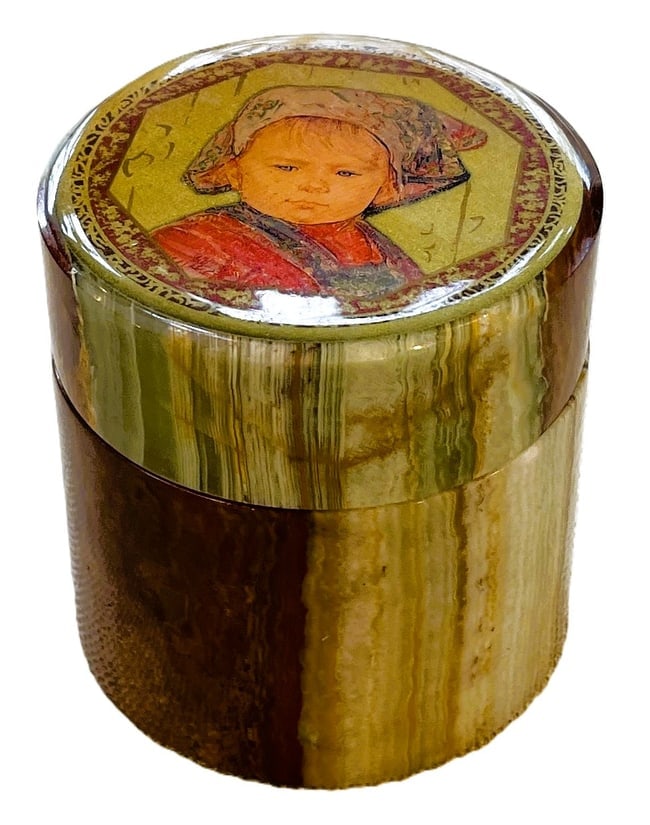 Edna Hibel Marble Trinket Box - 2