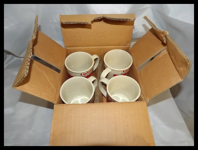 Set of 4 Vintage Lipton Cup a Soup Coffee Mugs In Original -Korea - 8