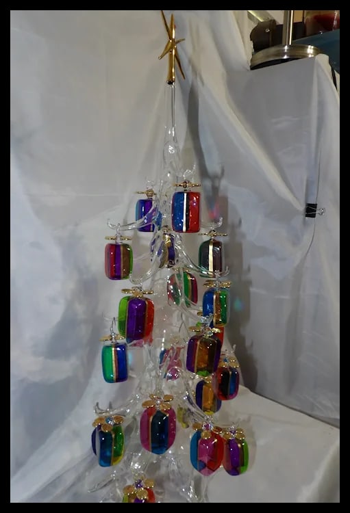 Soffieria Parise Vetro Hand Blown 27" Christmas Tree with 26 Ornaments - 5