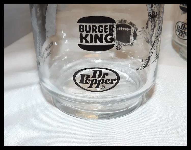 Vintage Dallas Cowboys Burger King Dr Pepper 1978 Super Bowl Players Collectible Libbey Glasses - 8
