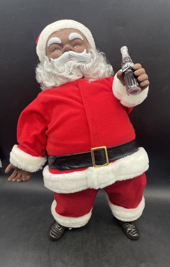 New Old Stock Rare 1991 Black African American Coca Cola Santa Claus Doll - 2