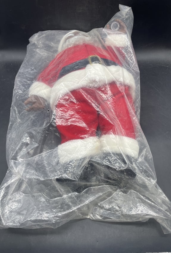New Old Stock Rare 1991 Black African American Coca Cola Santa Claus Doll - 3
