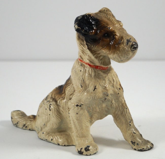 Antique Fox Terrier Dog Cast Iron Hubley Doorstop (1 of 5)