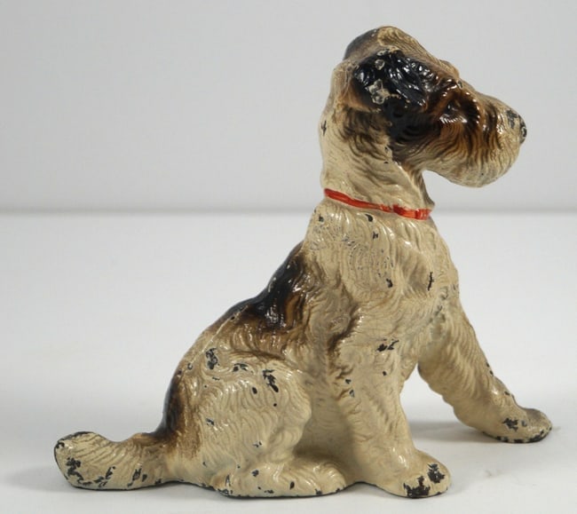 Antique Fox Terrier Dog Cast Iron Hubley Doorstop - 2