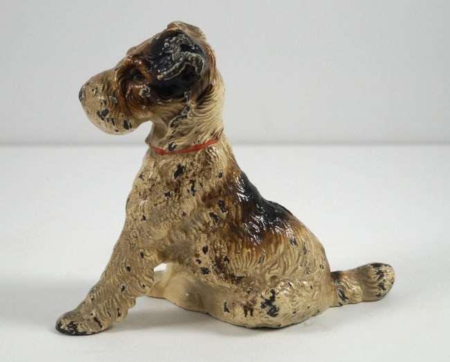 Antique Fox Terrier Dog Cast Iron Hubley Doorstop - 4