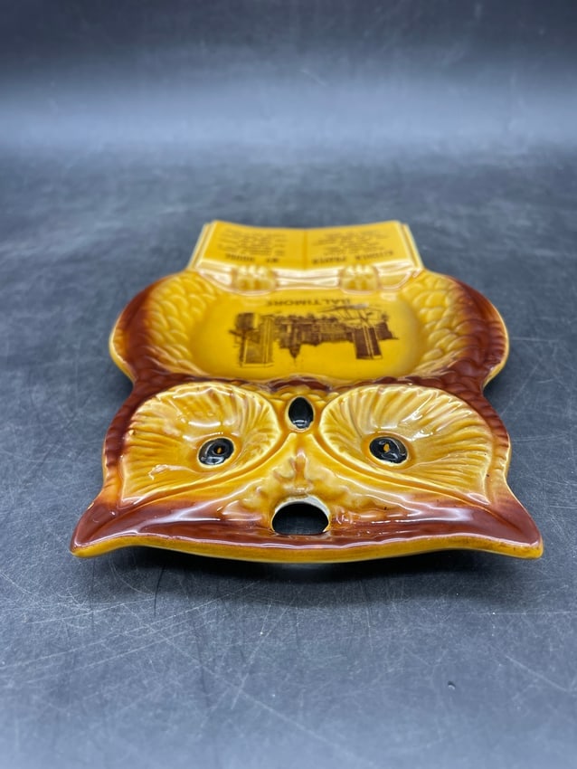 Vintage BALTIMORE MD Spoon Rest Owl Kitchen Prayer My House Wall Hanging Decor MCM Japan - 4