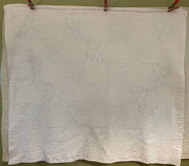 Vintage Snowflake Star Quilt Hand Sewn Patchwork - 6