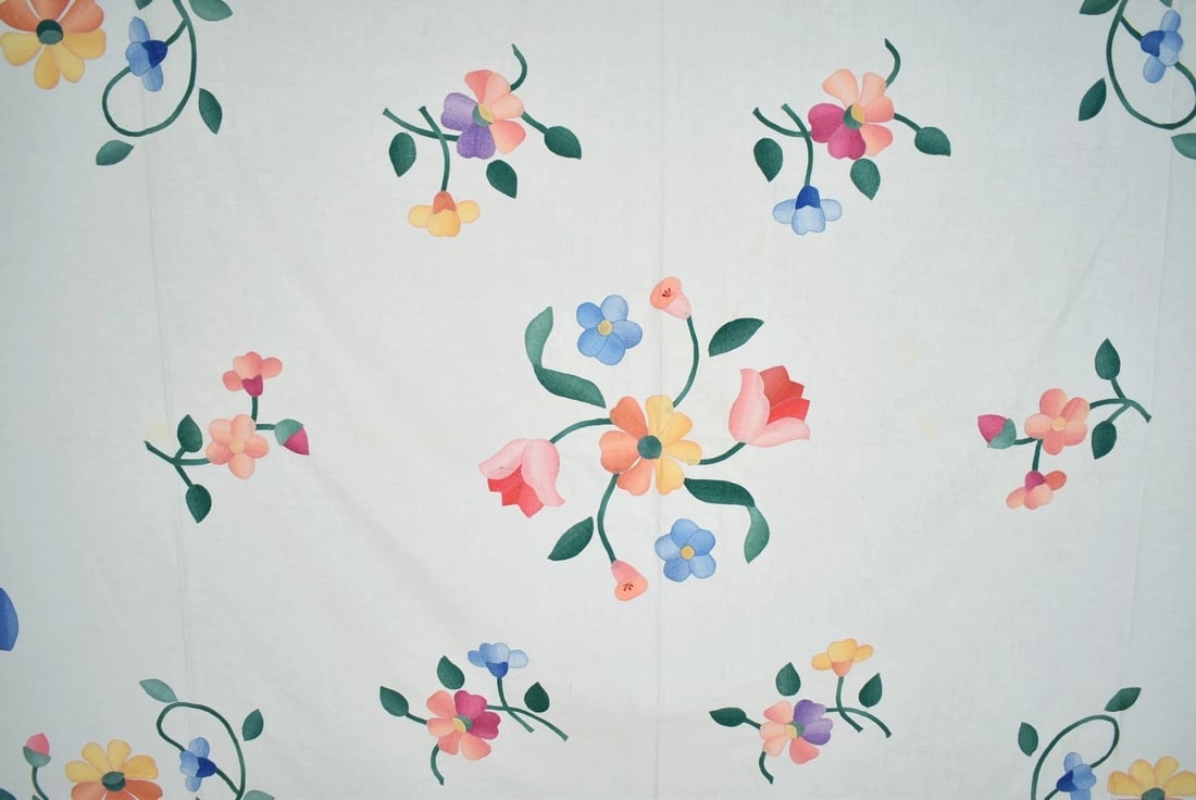 40's Floral Applique Quilt Top - 2