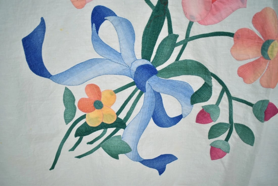 40's Floral Applique Quilt Top - 5