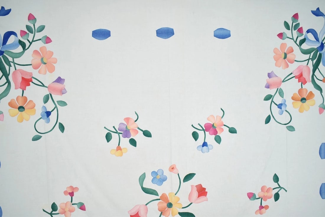 40's Floral Applique Quilt Top - 7