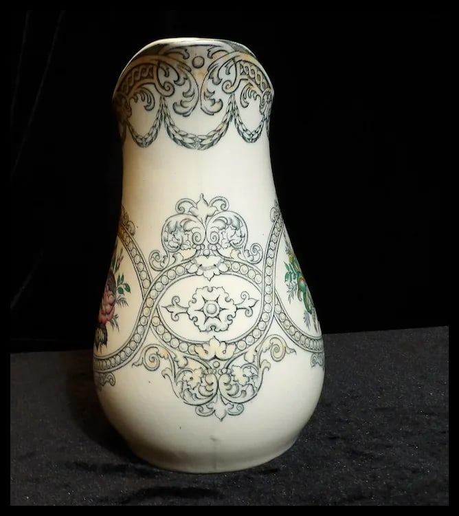 Antique Beech and Hancock Pitcher in Peru Pattern Circa 1860 - 3