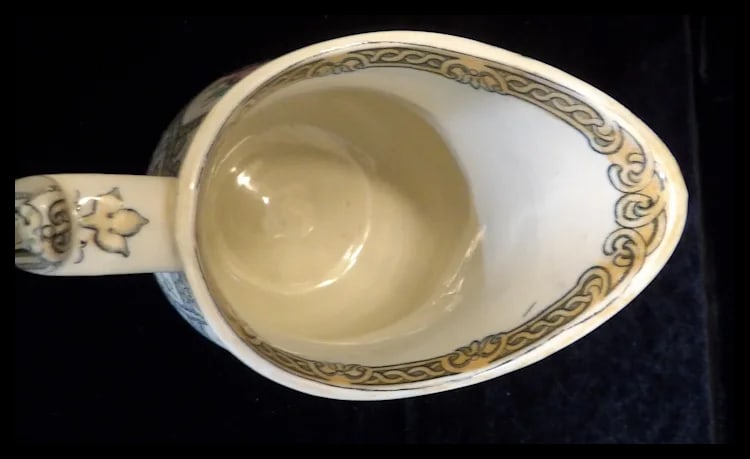 Antique Beech and Hancock Pitcher in Peru Pattern Circa 1860 - 6