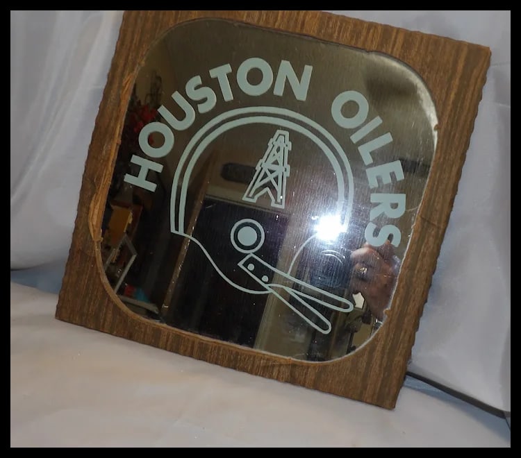Vintage Defunct NFL Houston Oilers Logo Mirror - 2