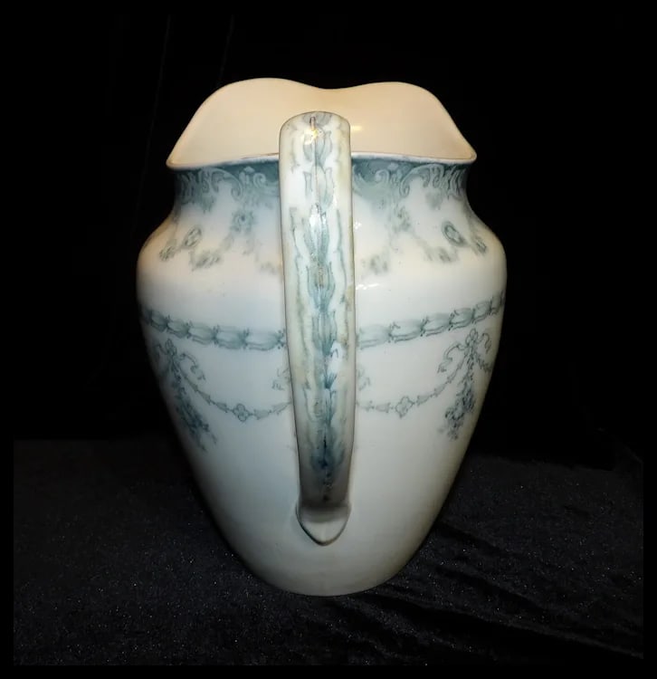 Antique John Maddock & Sons Royal Vitreous England Superior Wash Basin and Pitcher - 5