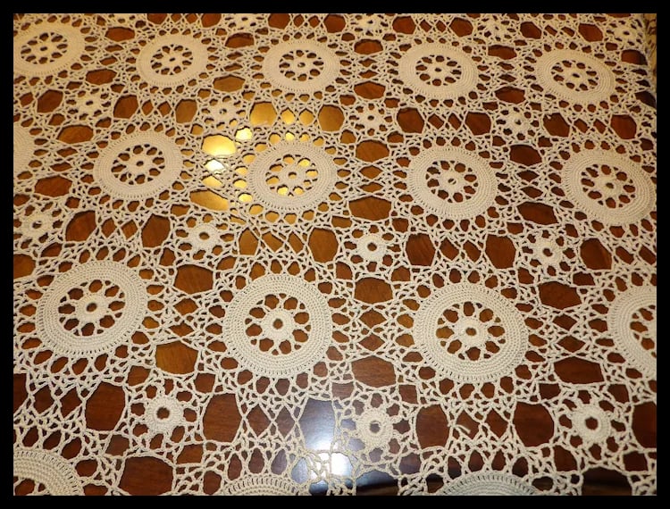 Heavy Cotton Crochet Tablecloth - 3